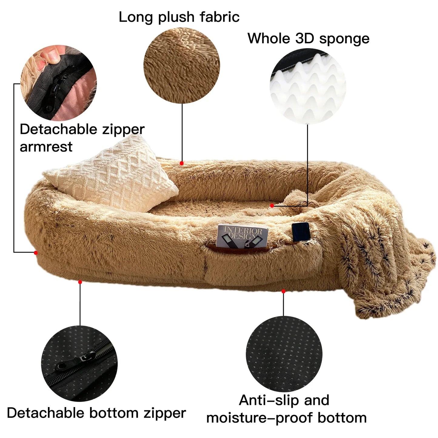 orthopedic jumbo plus human size dog bed