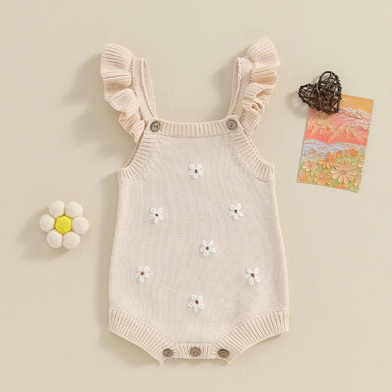 Newborn Baby Girls Knitted Rompers