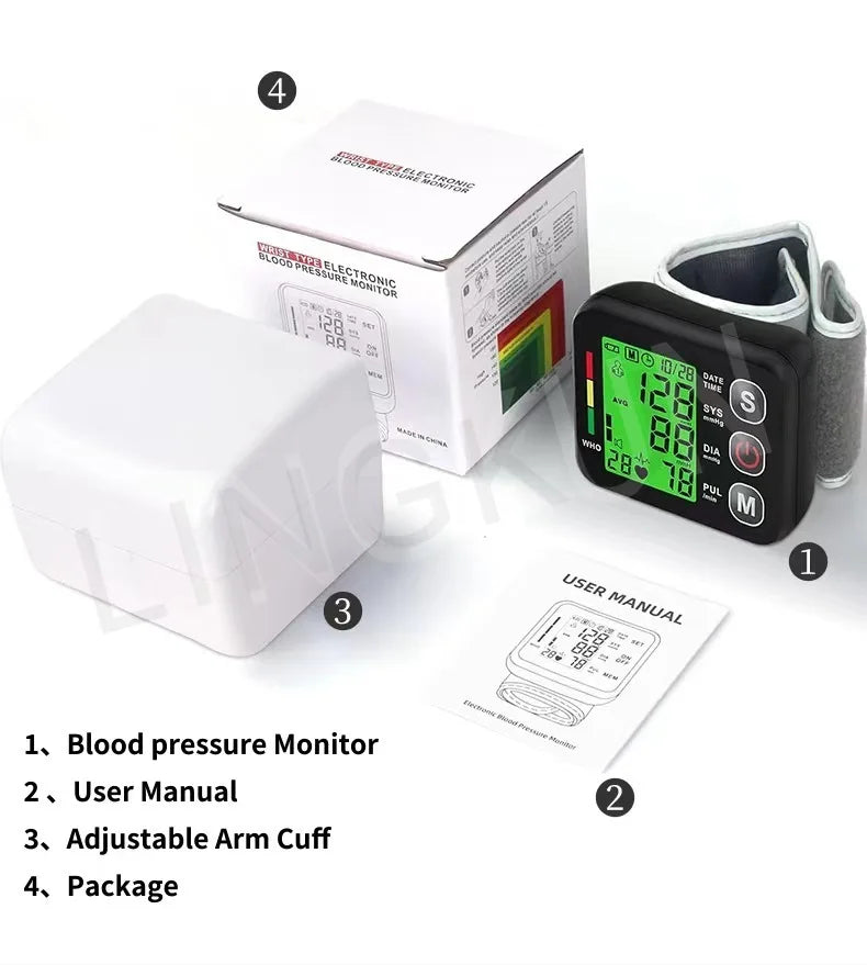 English Voice Wrist Blood Pressure Monitor