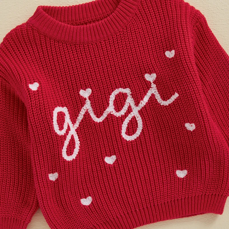 Girls Valentine's Day  Long Sleeve Sweater