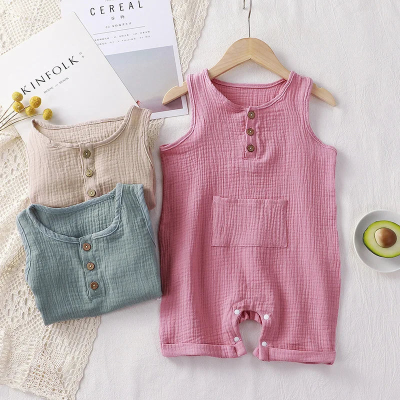 Summer Baby Jumpsuit with Hat