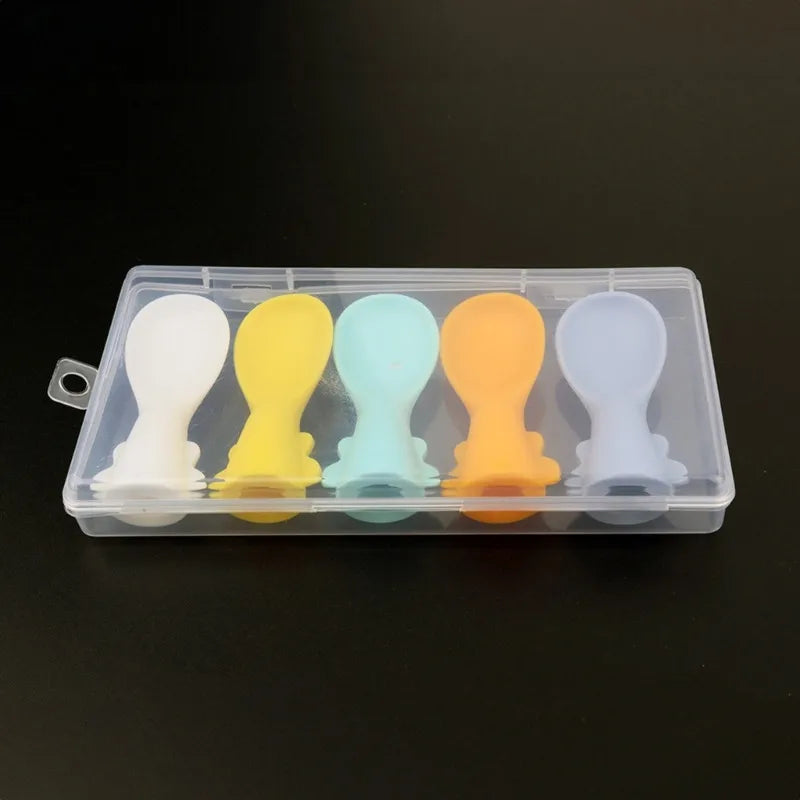 5 PCs Soft Flexible Silicone Baby Spoons