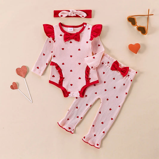 Baby Girl  Romper 3 Piece Set