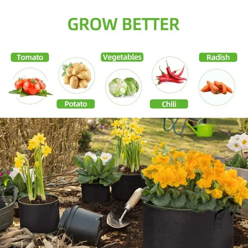 5Pcs Grow Bags Gardening Fabric