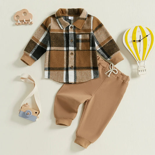 Baby Boy 2 Piece Plaid Set