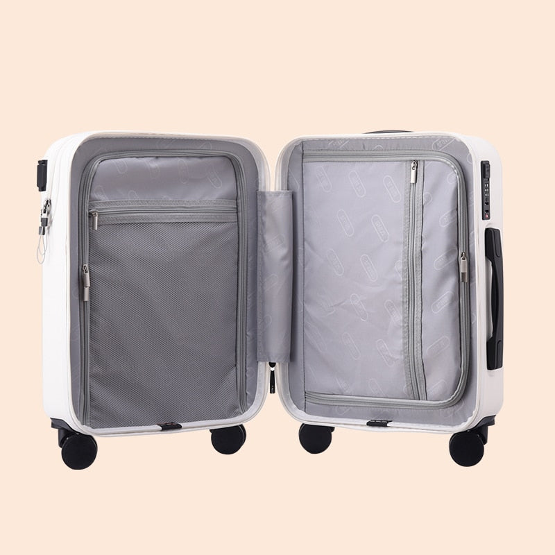 Travel Suitcase Carry on Luggage with Wheels Cabin Rolling Luggage trolley luggage bag Men&#39;s business lightweight luggage - MONLANE