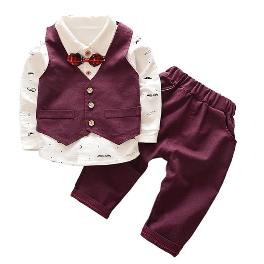 3Pcs Boys Vest Set