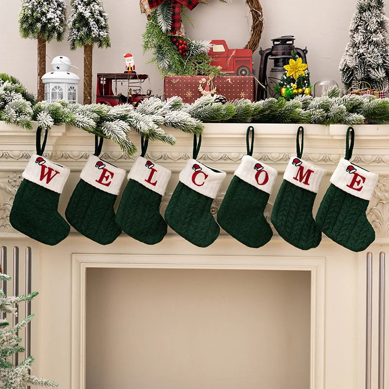 Green Snowflake Christmas Stocking