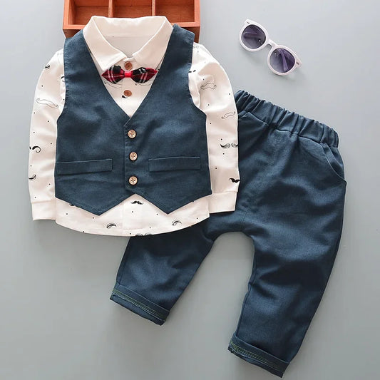 3Pcs Boys Vest Set