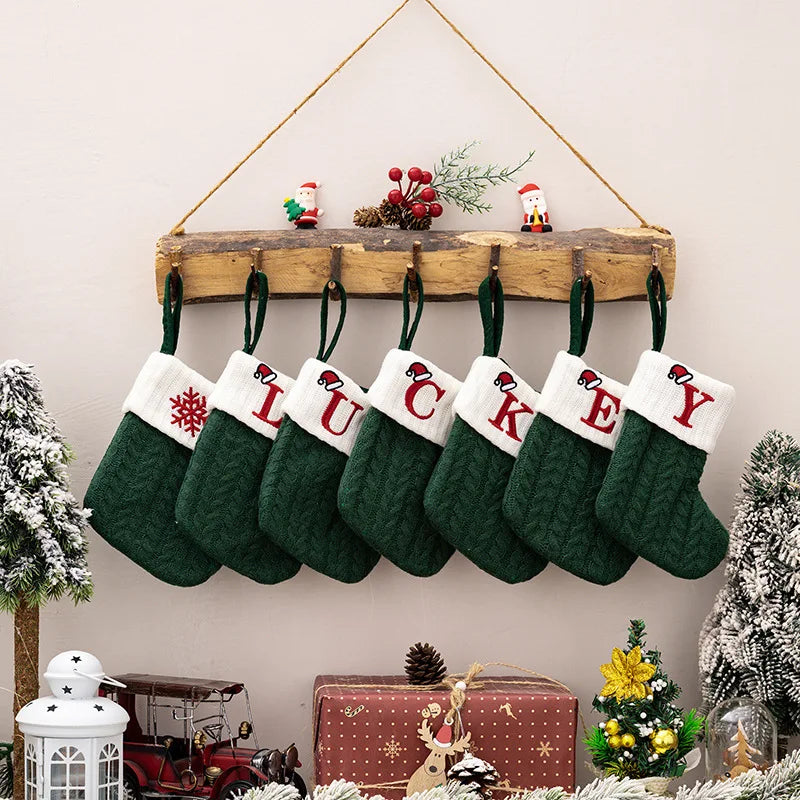 Green Snowflake Christmas Stocking