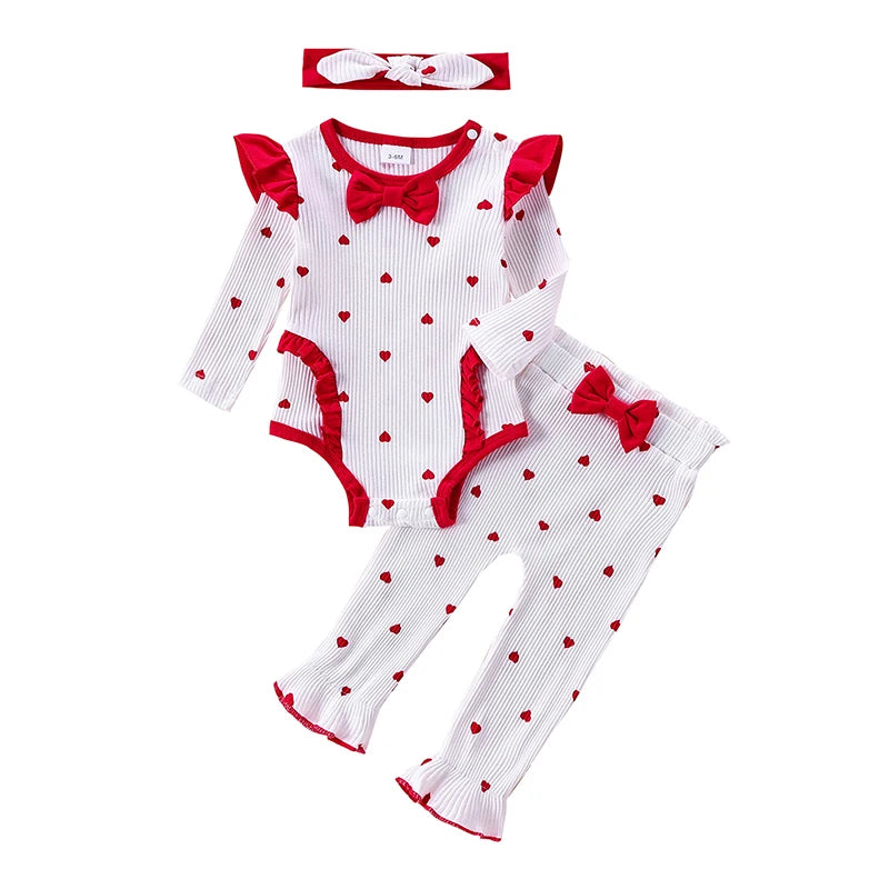 Baby Girl  Romper 3 Piece Set