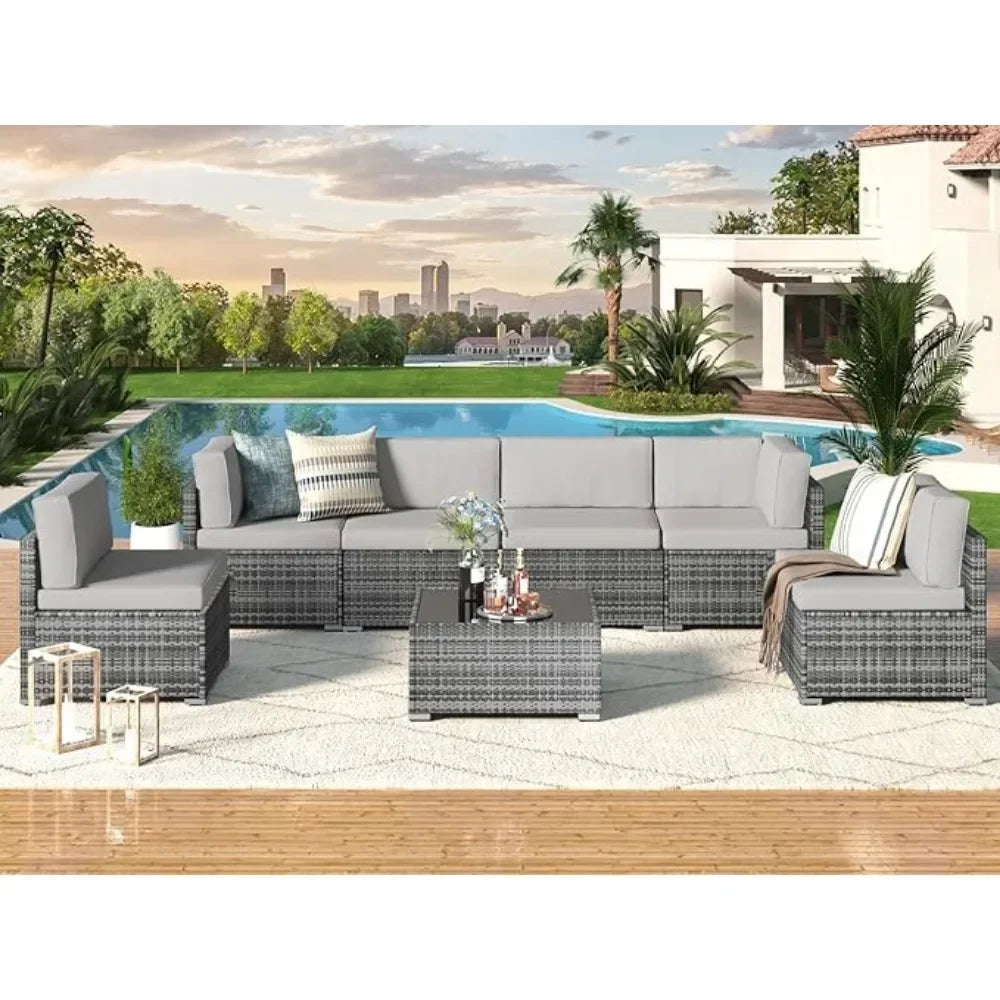 7-piece patio furniture set modular