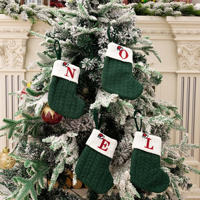 Green Snowflake Christmas Stocking