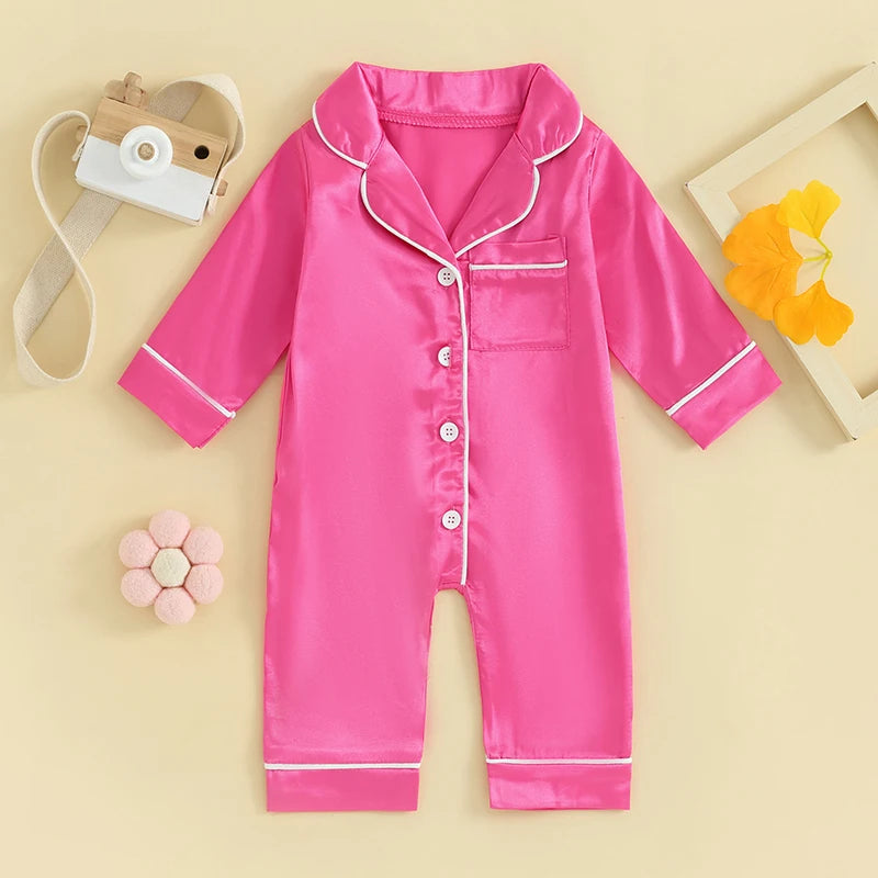 Newborn Button Down Romper Pjs