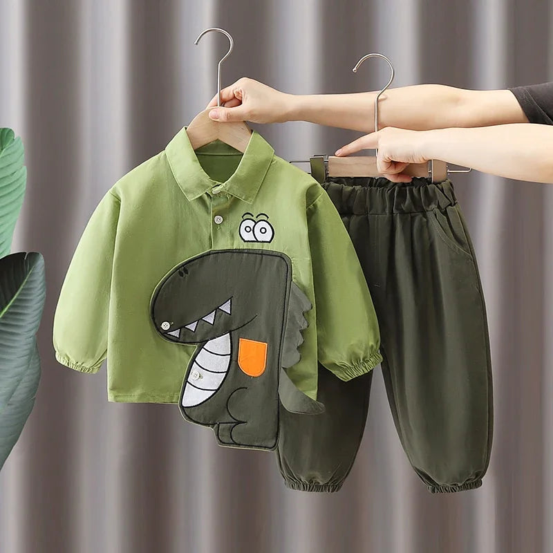 Children Cartoon Long Sleeved 2Pcs Set