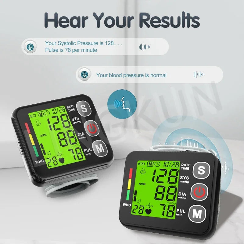 English Voice Wrist Blood Pressure Monitor