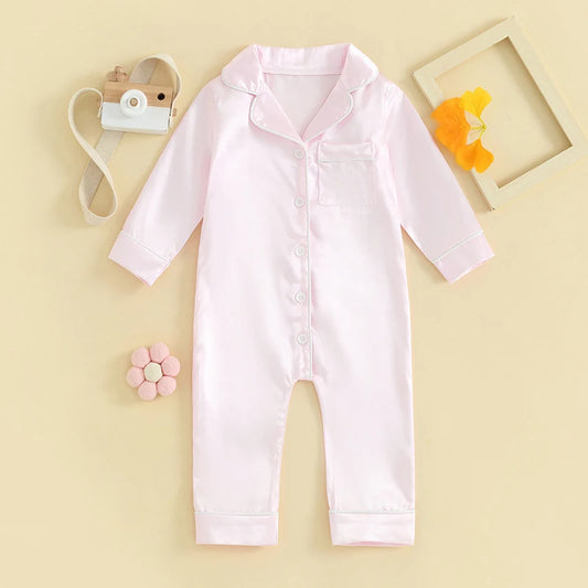 Newborn Button Down Romper Pjs