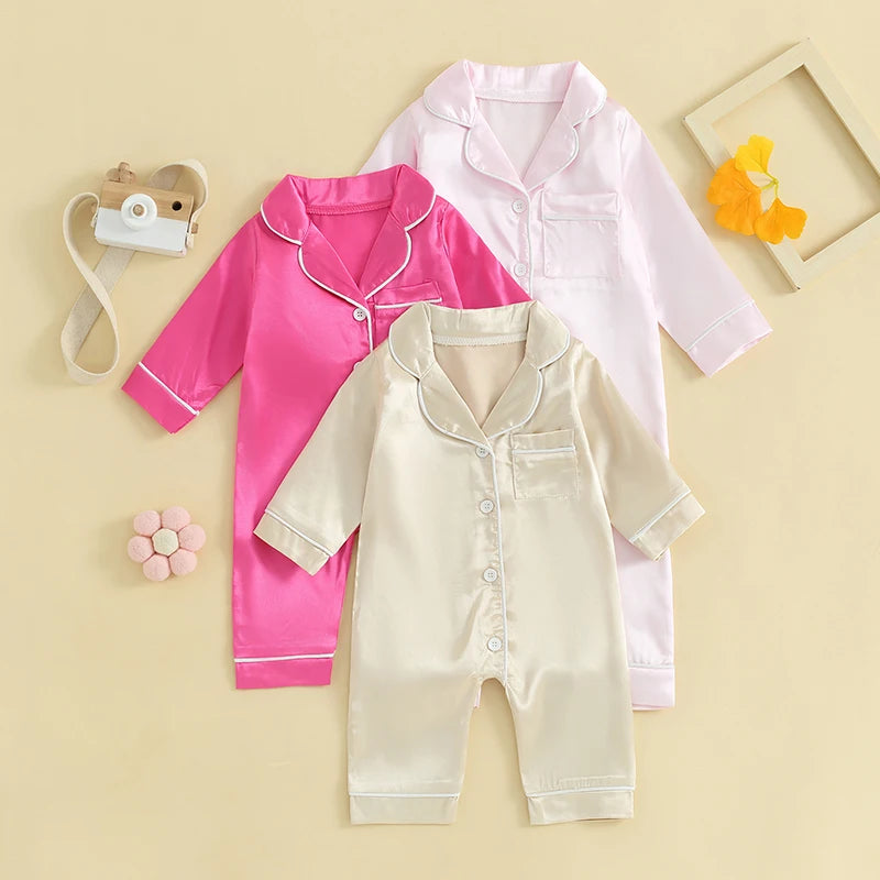 Newborn Button Down Romper Pjs