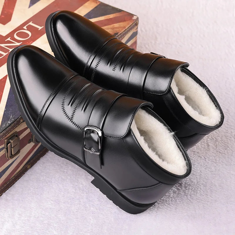 British Style  High Top Fur Shoes