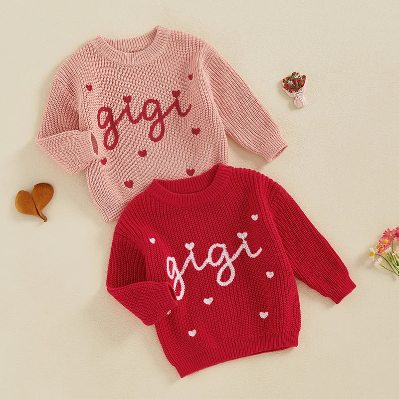 Girls Valentine's Day  Long Sleeve Sweater