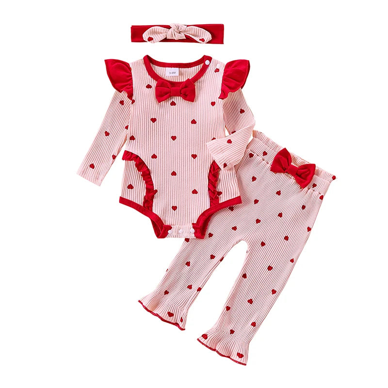 Baby Girl  Romper 3 Piece Set