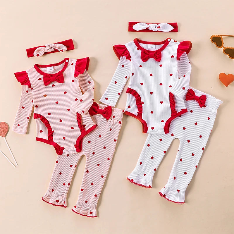 Baby Girl  Romper 3 Piece Set