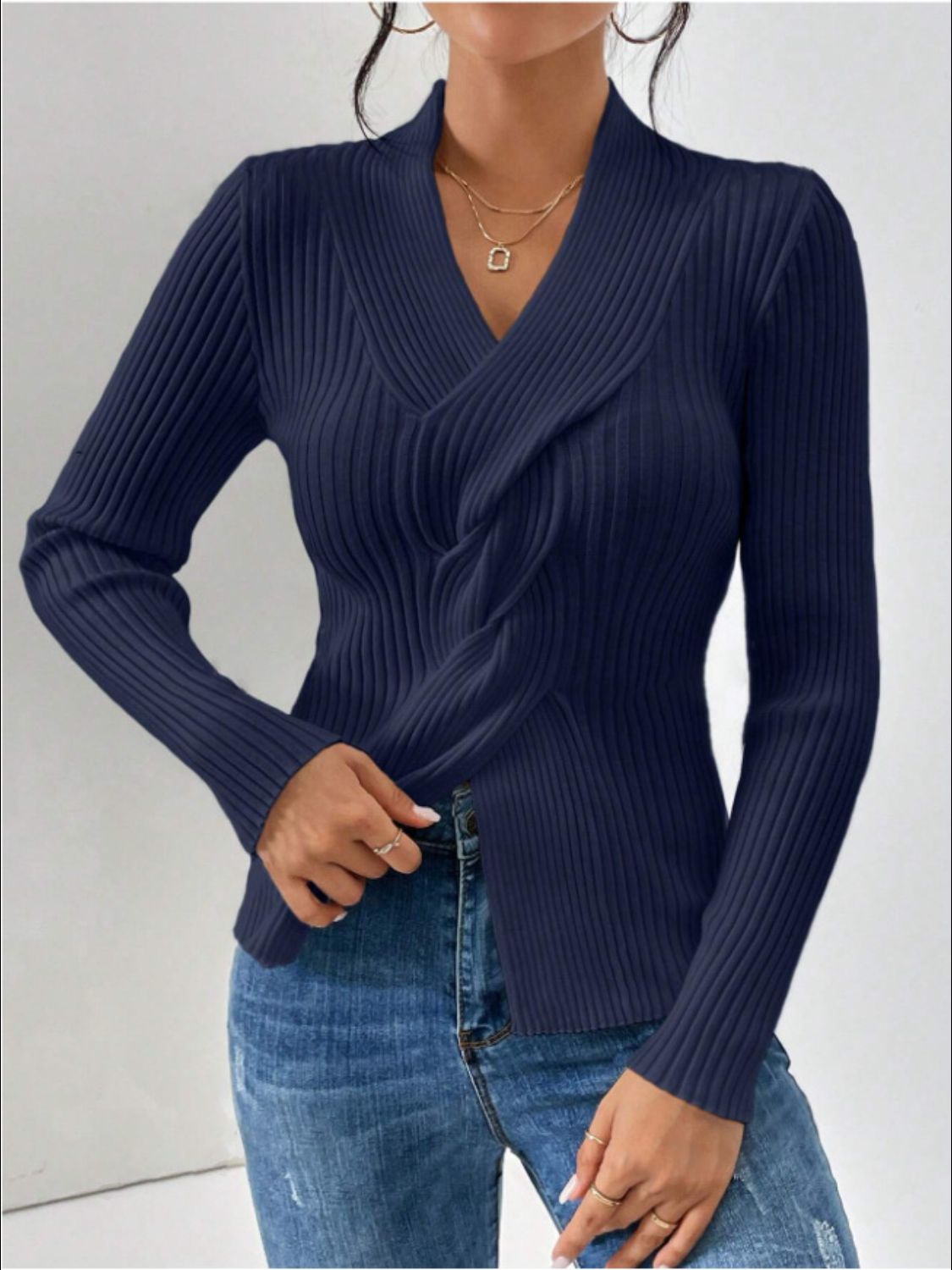 Ribbed Long Sleeve Sweater