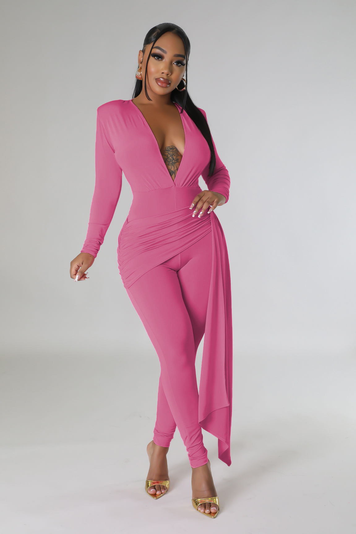 Tight Fitting Long Sleeved Jumpsuit