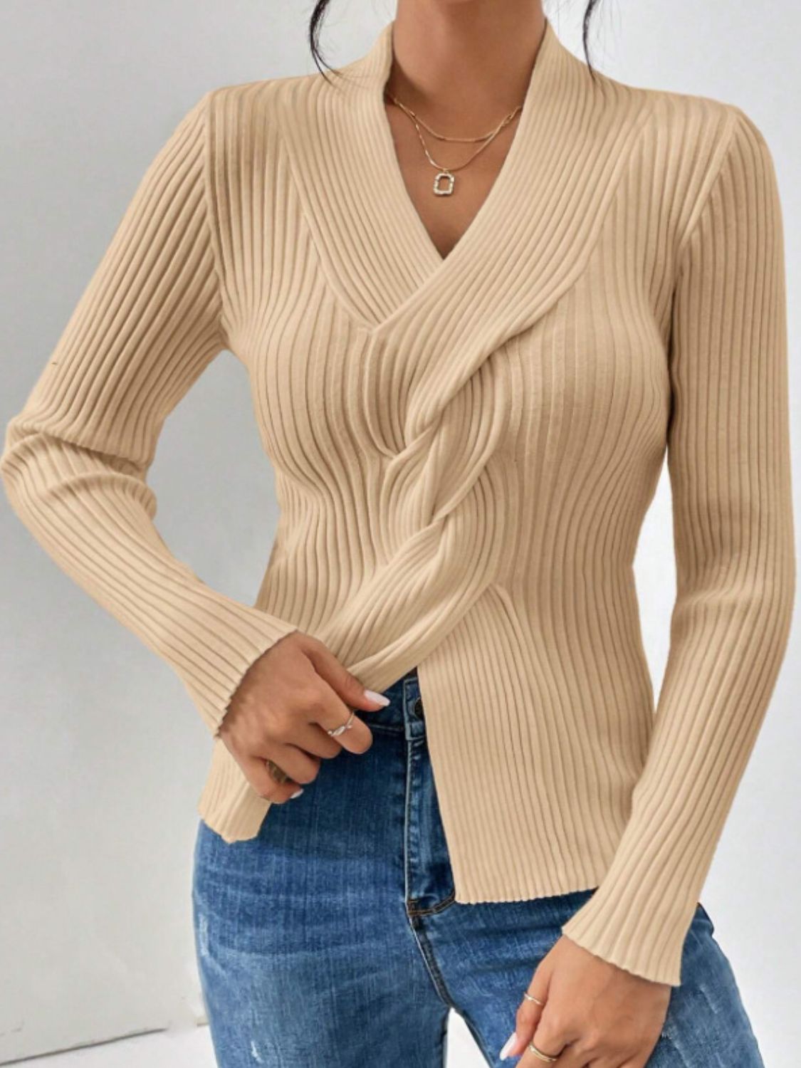 Ribbed Long Sleeve Sweater