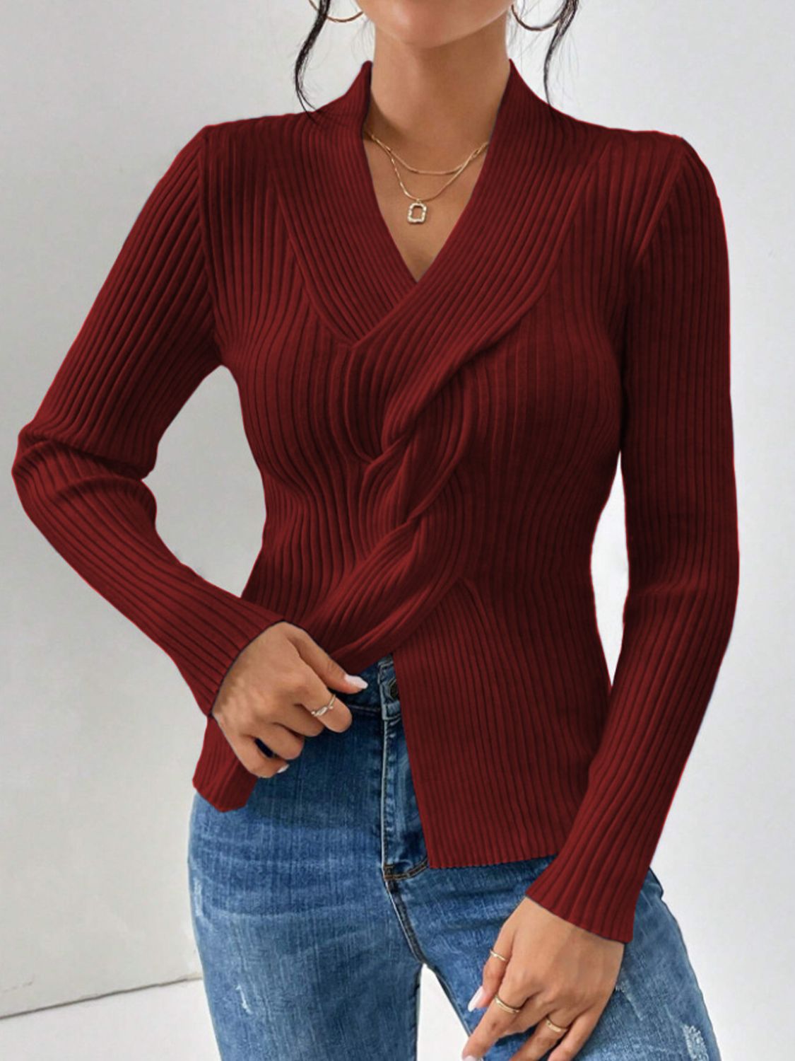 Ribbed Long Sleeve Sweater