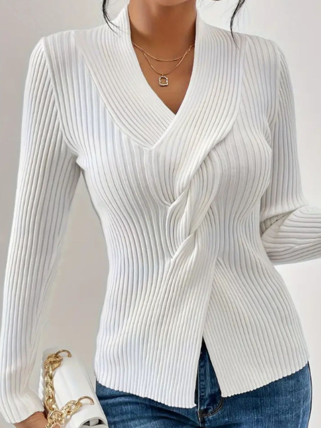 Ribbed Long Sleeve Sweater